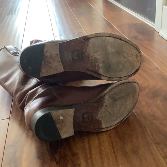 Frye tall boots; cognac, size 7. Well-worn. - Picture 4 of 7
